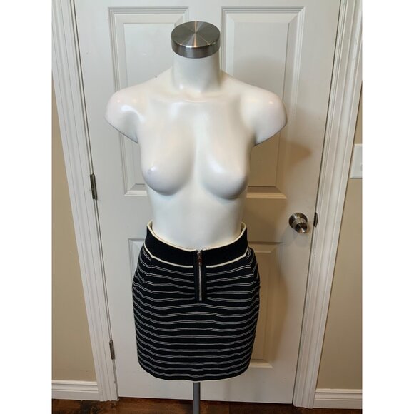 rag & bone Black Ecru Striped Reagan Knit Mini Skirt NWT,  Size XS - Picture 1 of 7